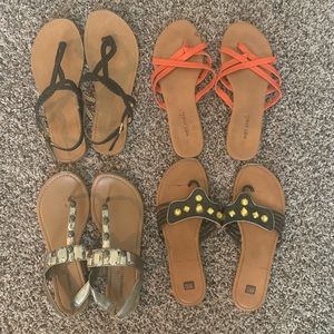 Flip flops sandals bundle of 4 pairs